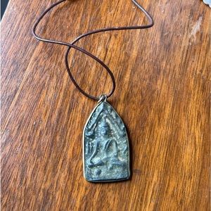 Buddha stone and copper pendant